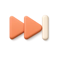 Front-facing Next Track 3D UI icon for music player and media control interfaces, free to download.