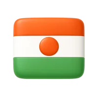 Front-facing Niger 3D UI icon for country selection, travel, and geography interfaces