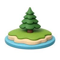 Norfolk Island front-facing 3D UI icon for travel, tourism, and map interface designs