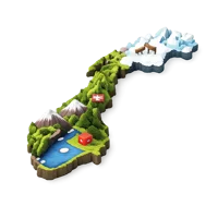 Free isometric 3D Norway icon for travel, geography, tourism, and country map visuals