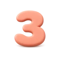 Front-facing Number 3 keycap 3D icon for keyboard, keypad, and UI input interfaces