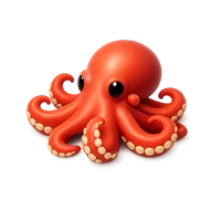 Octopus isometric 3D icon for marine life, ocean, and wildlife design projects