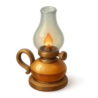 Isometric 3D icon of Oil Lamp, including keywords: oil, lamp.