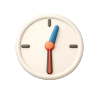Front-facing One Thirty 3D icon for time, schedule, and appointment UI designs