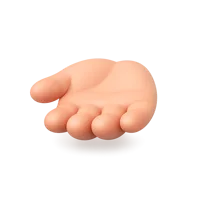Open hand palm facing forward front-facing 3D UI icon free download