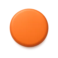 Front-facing orange circle 3D icon for UI design, buttons, labels, and status indicators