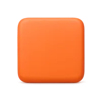 Front-facing orange square 3D icon for UI design, free premium download