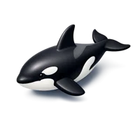 Isometric 3D orca icon, free download for marine life, ocean, and wildlife themed design projects