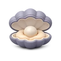 Front-facing oyster 3D icon for seafood menus, restaurant apps, and food UI design
