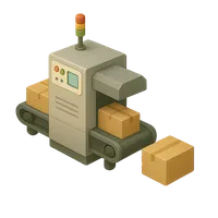 Isometric 3D icon of Packaging Machine, including keywords: packaging, machine.