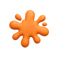 Paint splash 3D icon in a premium front-facing style for creative UI design