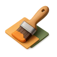 Isometric 3D icon of Paintbrush, including keywords: paintbrush.