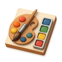 Isometric 3D icon of Painting Set, including keywords: painting, set.