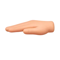 Front-facing palm down hand 3D icon with dark skin tone for UI and accessibility design