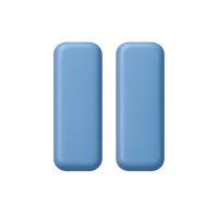 Front-facing pause 3D UI icon for media player, playback, and app control interfaces