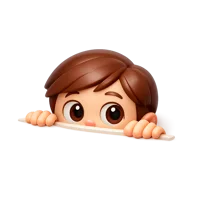 Isometric 3D peeking face emoji icon for reactions, messaging apps, social media posts, and expressive interface design.