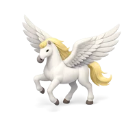 Isometric 3D Pegasus icon, a free winged horse illustration for fantasy, game, and mythical creature designs.