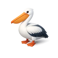 Pelican isometric 3D icon, free download for wildlife, bird, and coastal nature designs