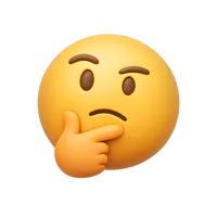 Pensive Face front-facing 3D UI icon for chat reactions, mood states, and emotional expression in app interfaces