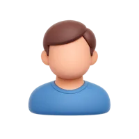 Front-facing person 3D icon with medium-dark skin tone for profile, avatar, and user interface design