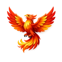 Phoenix isometric 3D icon, a mythical fire bird symbol for fantasy, mythology, and rebirth themed designs