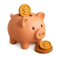 Isometric 3D icon of a piggy bank, stylized vector illustration for digital icon sets