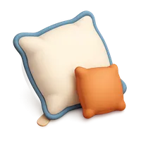 Isometric 3D icon of a pillow, stylized vector illustration for digital icon sets