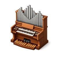 Pipe Organ isometric 3D icon for music, church, concert, and classical instrument themed designs