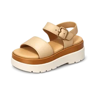 Platform sandals isometric 3D icon with cork sole, free to download for fashion and footwear designs.