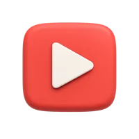 Play button 3D icon in a premium front-facing style for media controls, video players, and app interfaces.