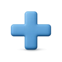 Front-facing plus sign 3D UI icon for add buttons, app interfaces, and design systems.