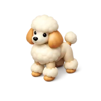 Poodle isometric 3D icon for pet, dog breed, and animal care designs