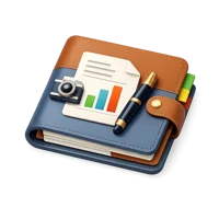 Portfolio isometric 3D icon for business, office, finance, and professional presentation visuals