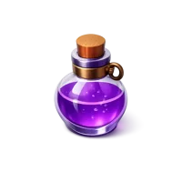 Potion vial isometric 3D icon for fantasy games, alchemy themes, and magical interface designs