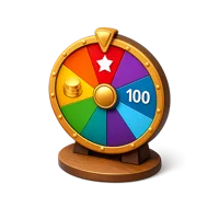 Prize wheel isometric 3D icon for contests, raffles, carnival games, and giveaway promotions