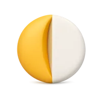 Front-facing quarter moon face 3D icon for weather, calendar, and night-themed UI design
