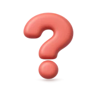 Front-facing white question mark 3D UI icon for help, FAQ, support, and onboarding interfaces.