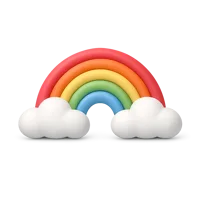 Rainbow 3D icon in a premium front-facing style for weather, education, and colorful UI designs