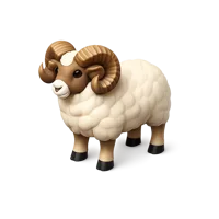 Isometric 3D ram icon with curled horns, free to download for farm, livestock, and animal themed designs.