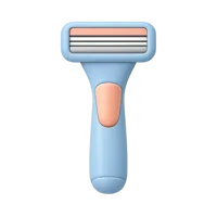 Front-facing razor 3D icon for grooming, shaving, and personal care UI design