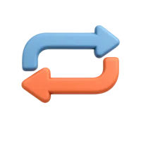 Front-facing repeat button 3D icon for media playback controls and app UI design