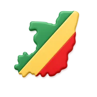 Front-facing Republic of the Congo 3D UI icon for travel apps, geography tools, and country selection interfaces