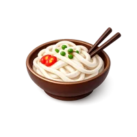Isometric 3D rice noodles icon for Asian food menus, restaurant apps, and culinary design