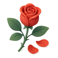Isometric 3D icon of a rose, stylized vector illustration for digital icon sets