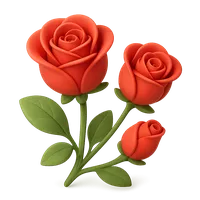 Isometric 3D icon of a roses, stylized vector illustration for digital icon sets