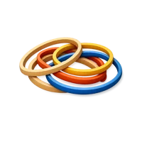 Isometric 3D rubber bands icon for office supplies, stationery, and organization visuals