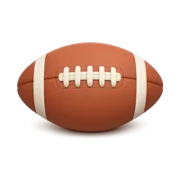 Front-facing rugby ball 3D icon for sports apps, game interfaces, and fitness UI design