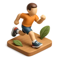 Isometric 3D icon of a running, stylized vector illustration for digital icon sets