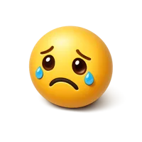 Sad face isometric 3D icon for emotion, chat reaction, and emoji themed designs