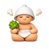 Front-facing 3D icon of a man in a sauna or steamy room for wellness and spa UI design